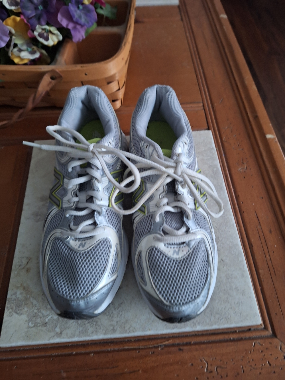 New Balance Gray and Lime Women's Running Sneakers